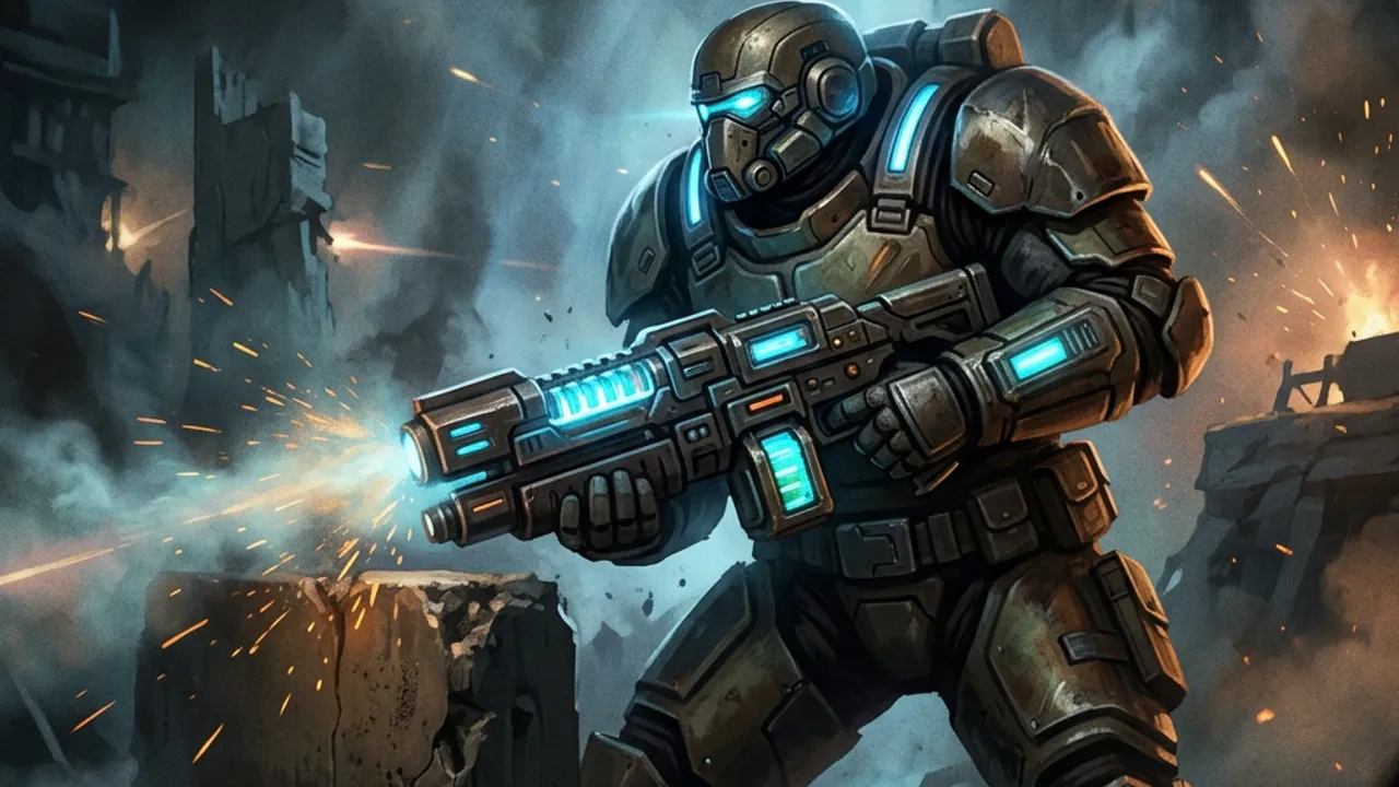 A Zero Company Heavy operative laying down suppressing fire