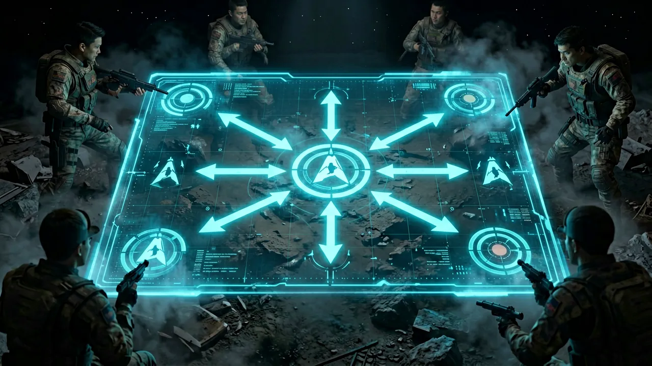 A Zero Company squad executing a coordinated turn