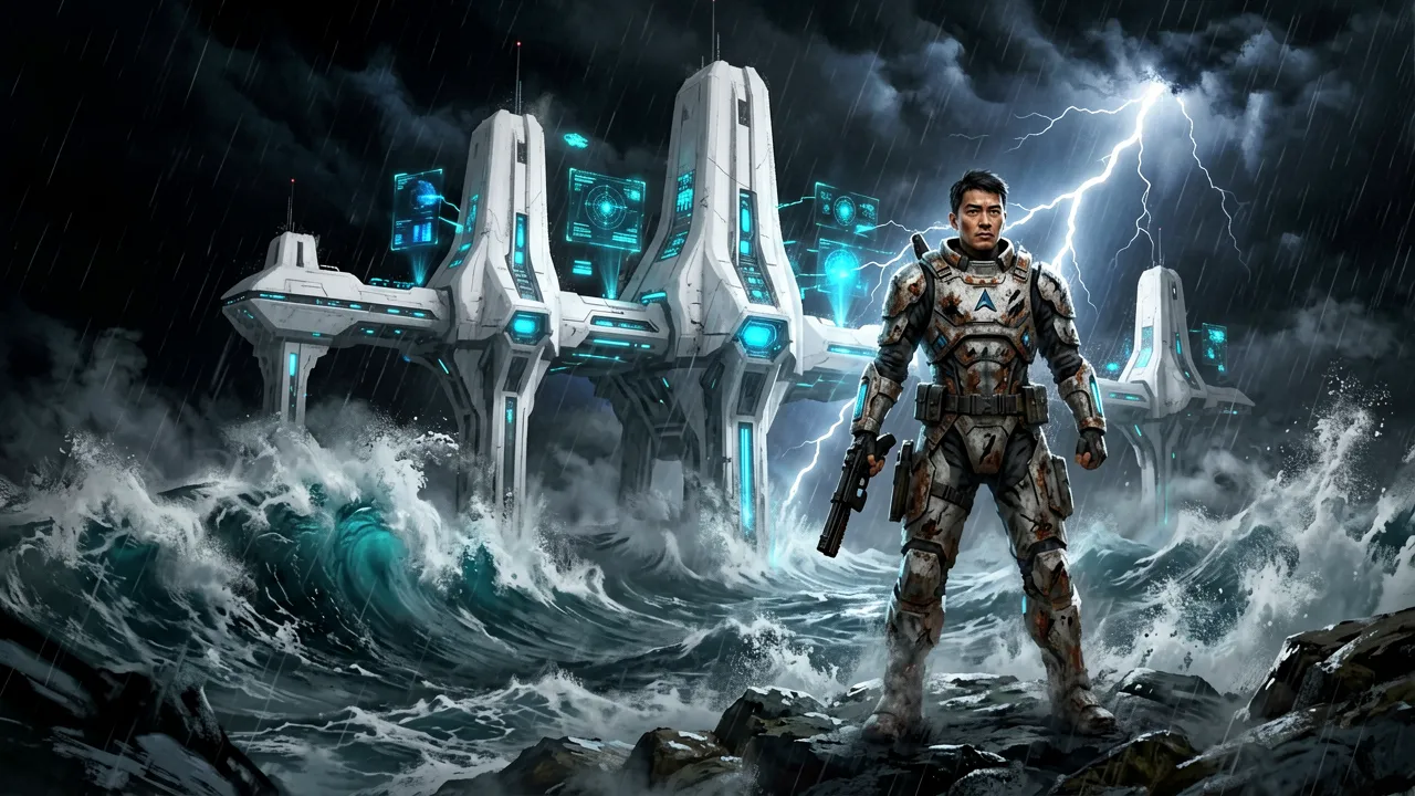 The stilted cloning cities of Kamino under endless storms