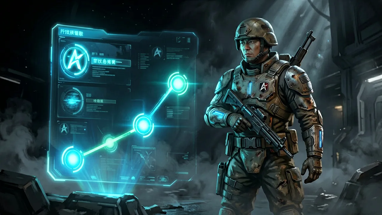 An operative's progression screen in Zero Company